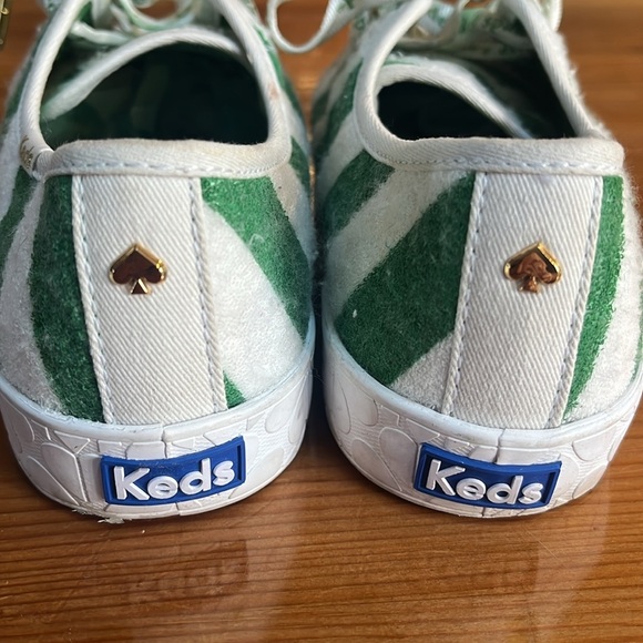 Keds x Kate Spade Kickstart Terry Sneakers green white striped Christmas size 7 - Picture 4 of 12